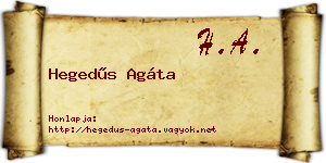 Hegedűs Agáta névjegykártya